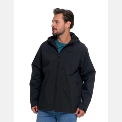 Kurtka przejściowa unisex przeciwdeszczowa kaptur CZARNA MORAJ